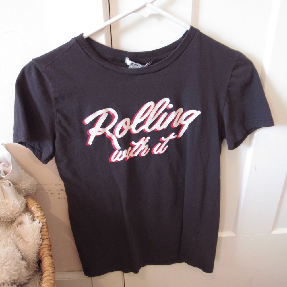 Black rollin with it tee